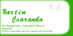 martin csaranko business card
