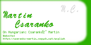 martin csaranko business card